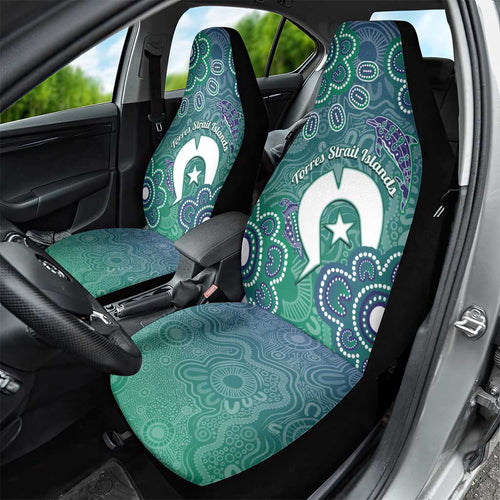 Sea Turtle Torres Strait Islands Car Seat Cover Pacific Indigenous Australian Oceanic Dot Art