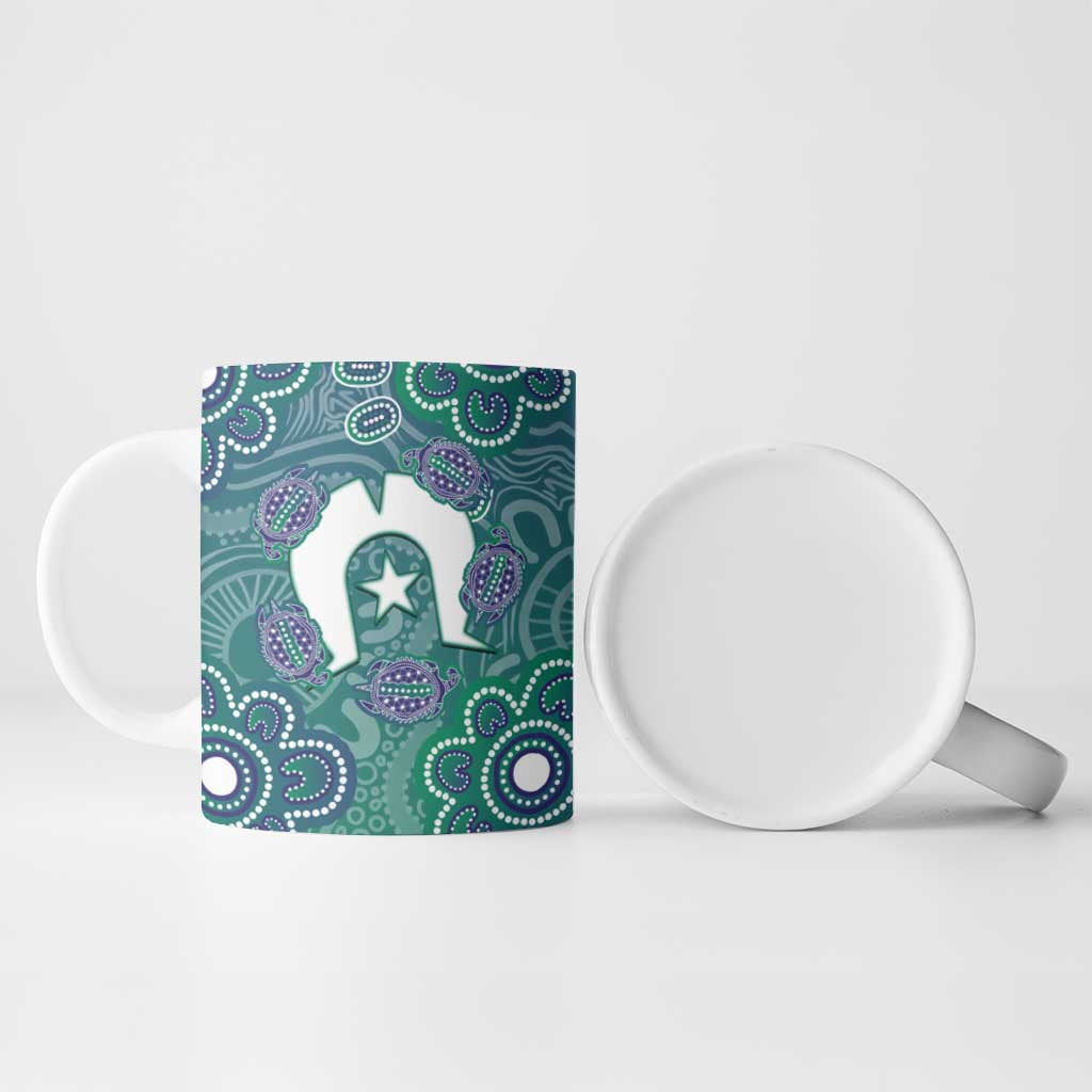 Sea Turtle Torres Strait Islands Ceramic Mug Pacific Indigenous Australian Oceanic Dot Art