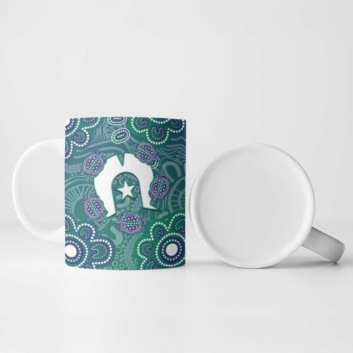 Sea Turtle Torres Strait Islands Ceramic Mug Pacific Indigenous Australian Oceanic Dot Art