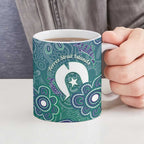 Sea Turtle Torres Strait Islands Ceramic Mug Pacific Indigenous Australian Oceanic Dot Art