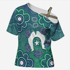 Sea Turtle Torres Strait Islands Cross Shoulder Shirt Pacific Indigenous Australian Oceanic Dot Art