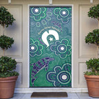 Sea Turtle Torres Strait Islands Door Cover Pacific Indigenous Australian Oceanic Dot Art