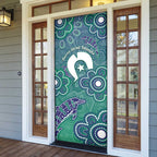 Sea Turtle Torres Strait Islands Door Cover Pacific Indigenous Australian Oceanic Dot Art