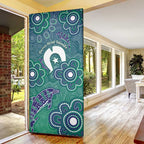 Sea Turtle Torres Strait Islands Door Cover Pacific Indigenous Australian Oceanic Dot Art