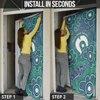 Sea Turtle Torres Strait Islands Door Cover Pacific Indigenous Australian Oceanic Dot Art