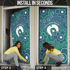 Sea Turtle Torres Strait Islands Door Cover Pacific Indigenous Australian Oceanic Dot Art