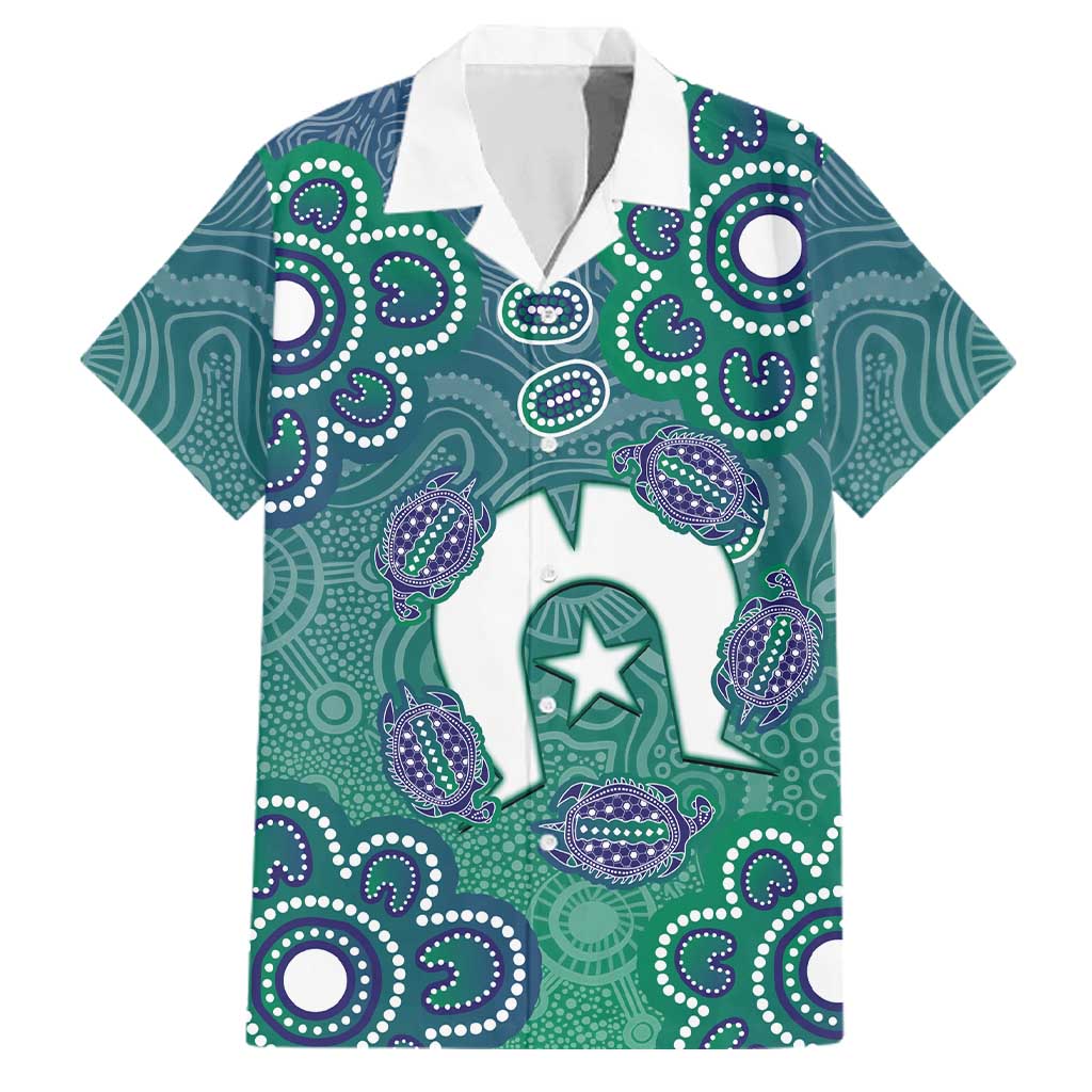 Sea Turtle Torres Strait Islands Family Matching Mermaid Dress and Hawaiian Shirt Pacific Indigenous Australian Oceanic Dot Art