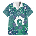 Sea Turtle Torres Strait Islands Family Matching Off Shoulder Maxi Dress and Hawaiian Shirt Pacific Indigenous Australian Oceanic Dot Art