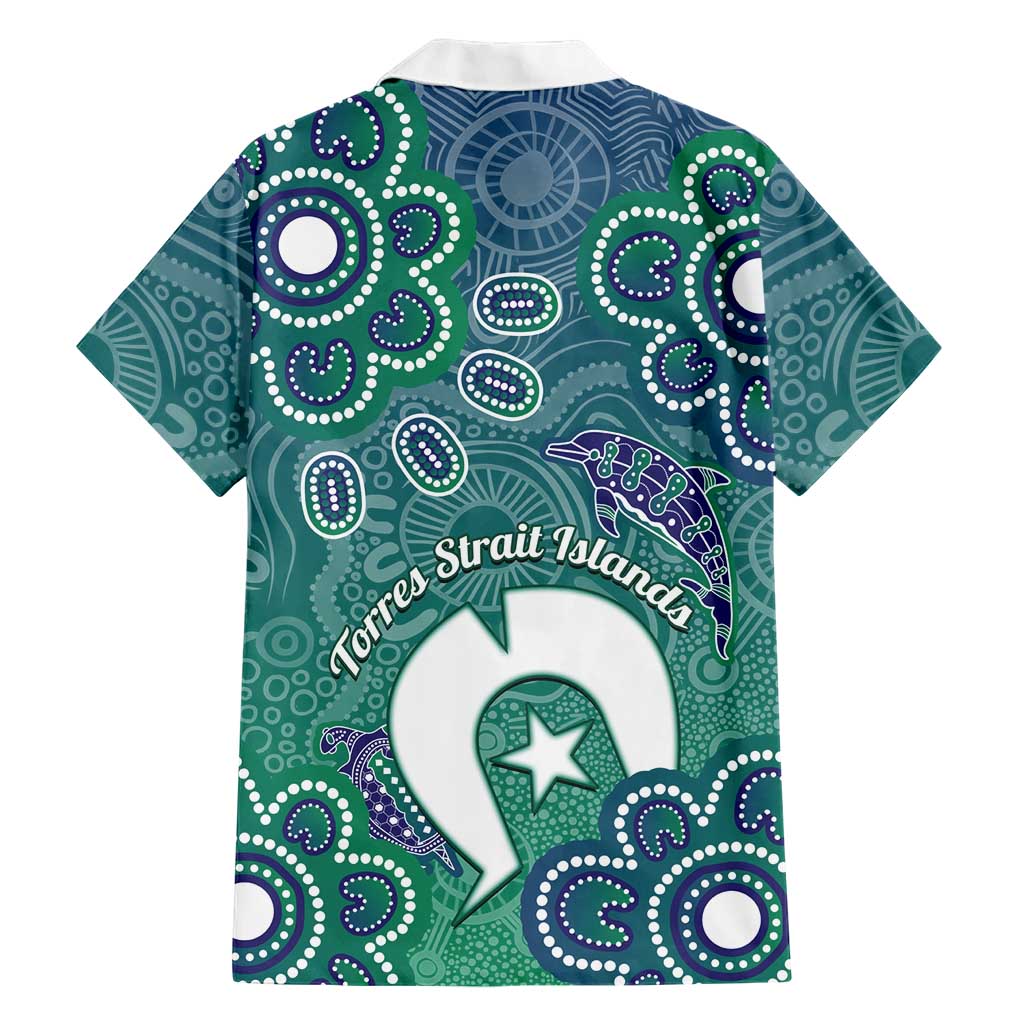Sea Turtle Torres Strait Islands Family Matching Off Shoulder Maxi Dress and Hawaiian Shirt Pacific Indigenous Australian Oceanic Dot Art
