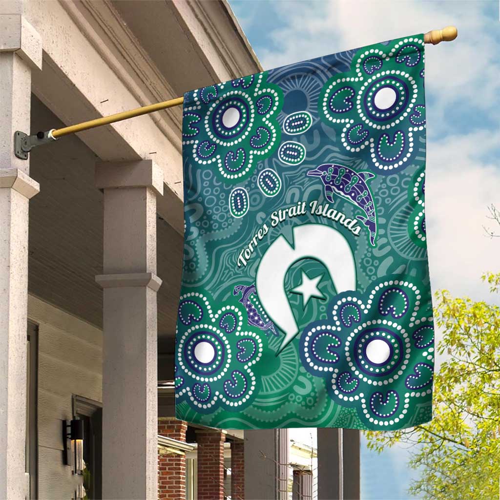 Sea Turtle Torres Strait Islands Garden Flag Pacific Indigenous Australian Oceanic Dot Art
