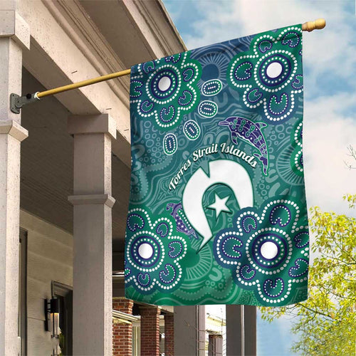 Sea Turtle Torres Strait Islands Garden Flag Pacific Indigenous Australian Oceanic Dot Art