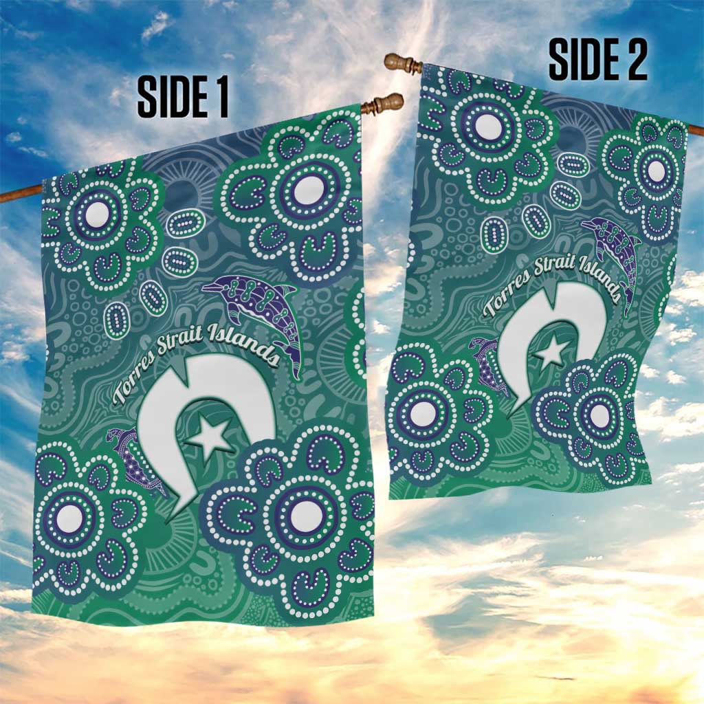 Sea Turtle Torres Strait Islands Garden Flag Pacific Indigenous Australian Oceanic Dot Art