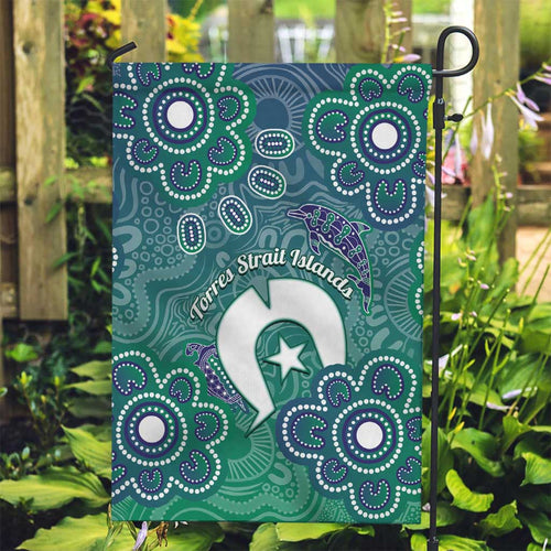 Sea Turtle Torres Strait Islands Garden Flag Pacific Indigenous Australian Oceanic Dot Art