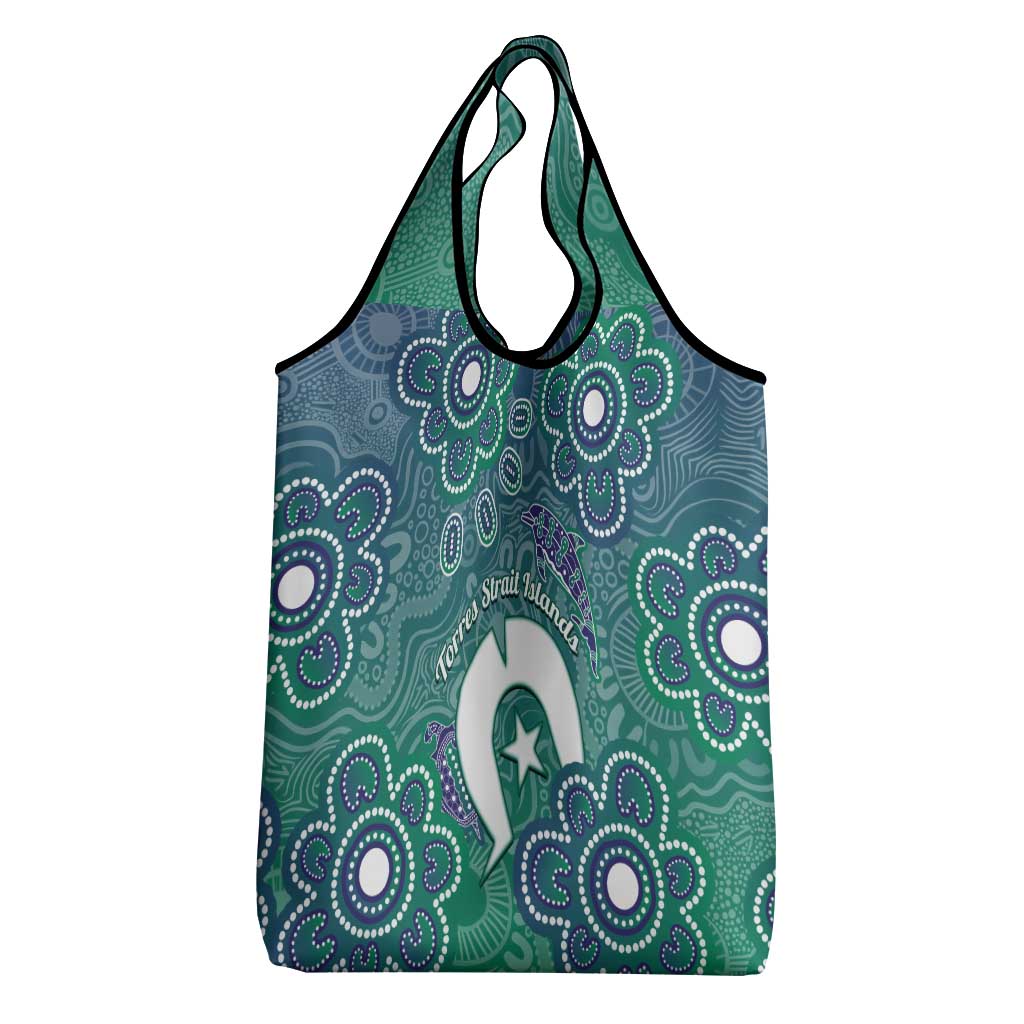 Sea Turtle Torres Strait Islands Grocery Bag Pacific Indigenous Australian Oceanic Dot Art