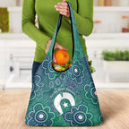 Sea Turtle Torres Strait Islands Grocery Bag Pacific Indigenous Australian Oceanic Dot Art