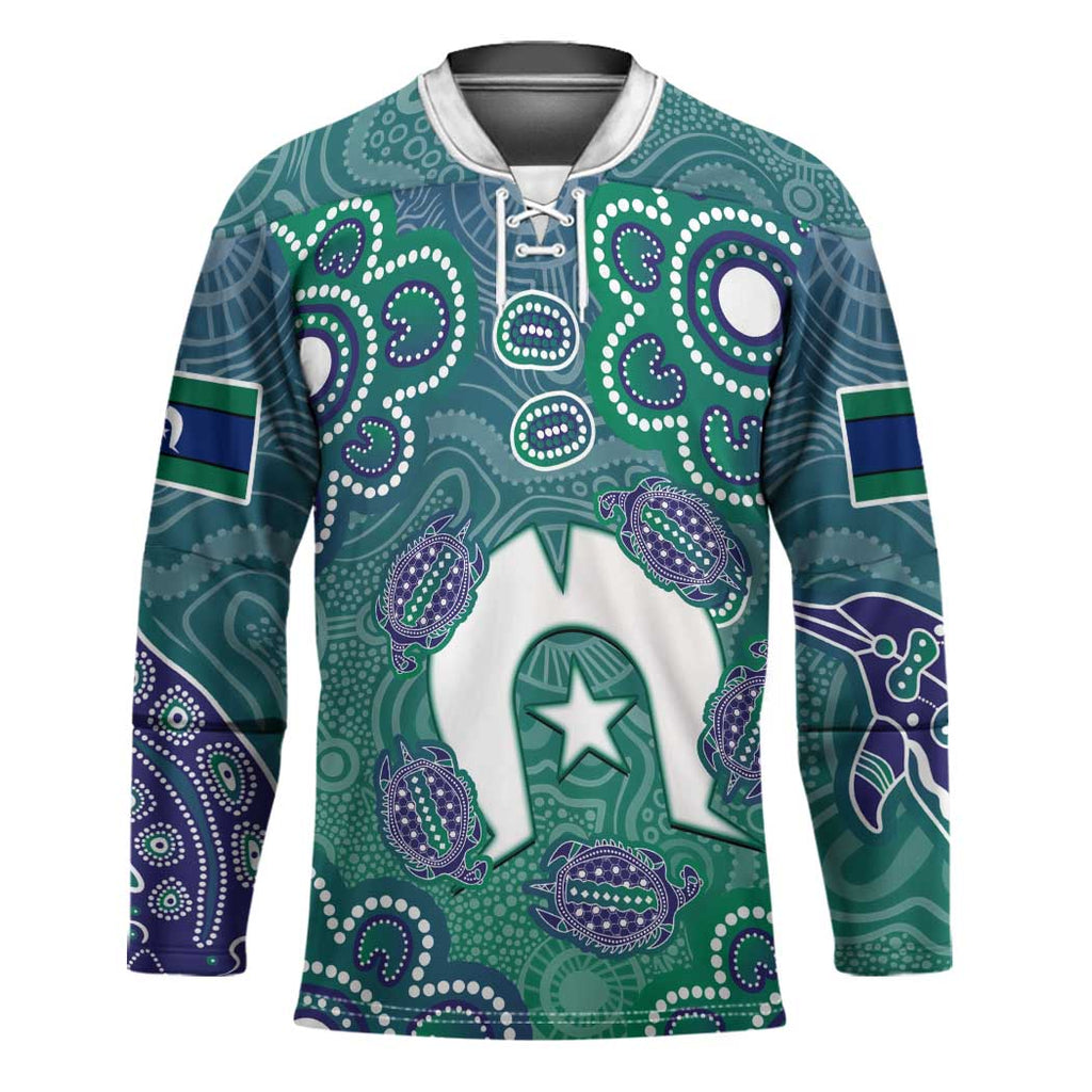 Sea Turtle Torres Strait Islands Hockey Jersey Pacific Indigenous Australian Oceanic Dot Art