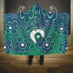 Sea Turtle Torres Strait Islands Hooded Blanket Pacific Indigenous Australian Oceanic Dot Art