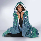 Sea Turtle Torres Strait Islands Hooded Blanket Pacific Indigenous Australian Oceanic Dot Art
