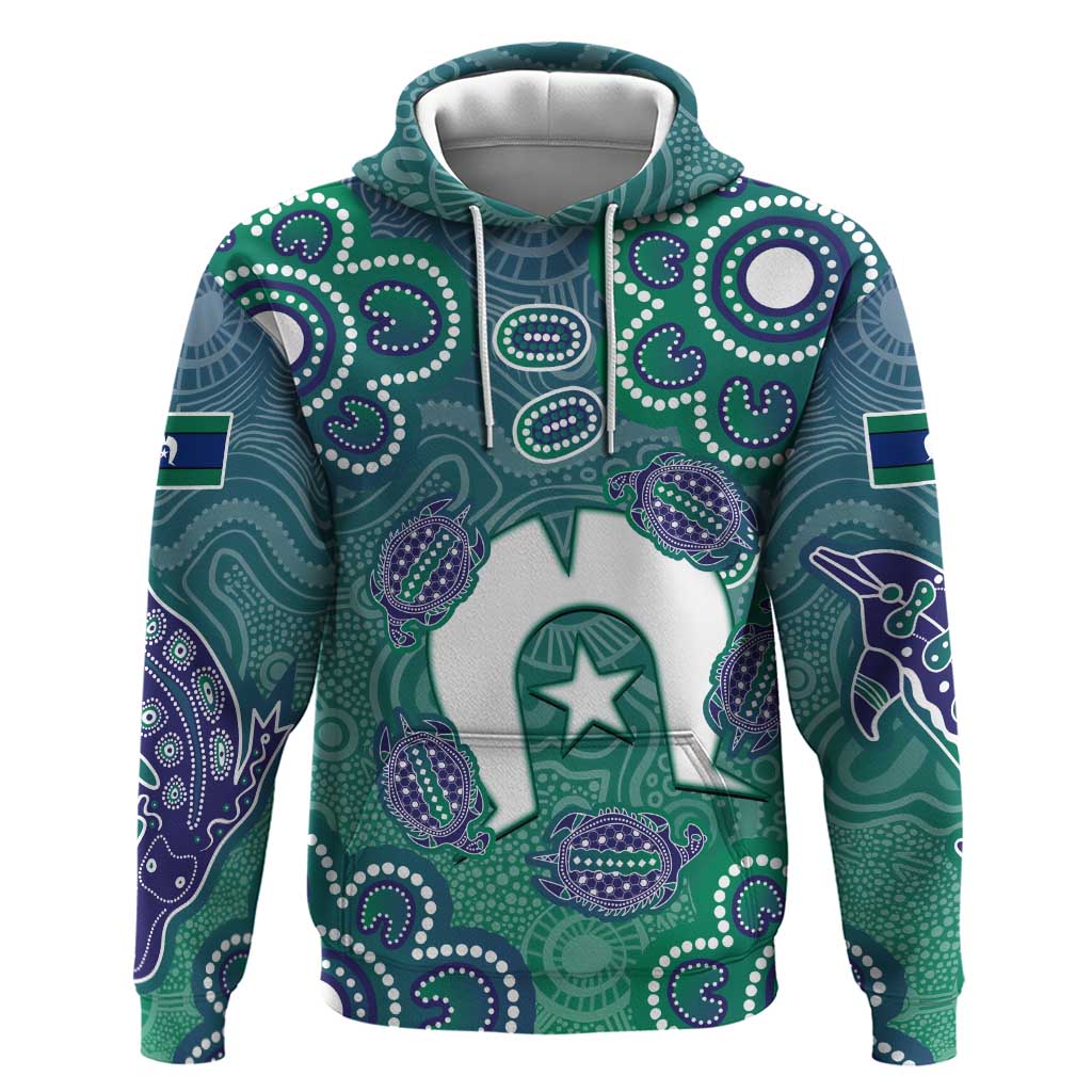 Sea Turtle Torres Strait Islands Hoodie Pacific Indigenous Australian Oceanic Dot Art