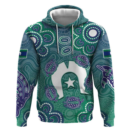 Sea Turtle Torres Strait Islands Hoodie Pacific Indigenous Australian Oceanic Dot Art