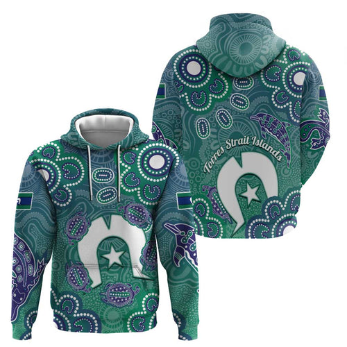 Sea Turtle Torres Strait Islands Hoodie Pacific Indigenous Australian Oceanic Dot Art