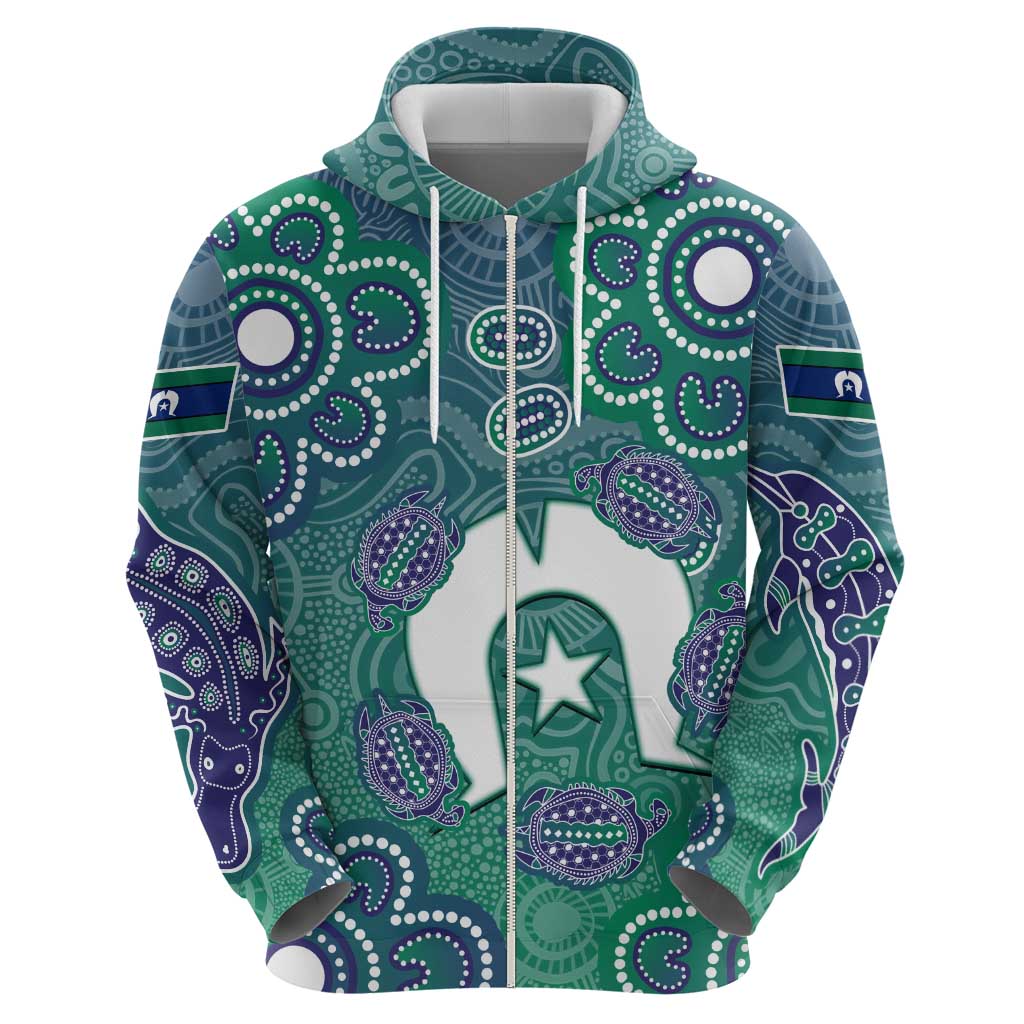 Sea Turtle Torres Strait Islands Hoodie Pacific Indigenous Australian Oceanic Dot Art