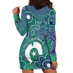 Sea Turtle Torres Strait Islands Hoodie Dress Pacific Indigenous Australian Oceanic Dot Art