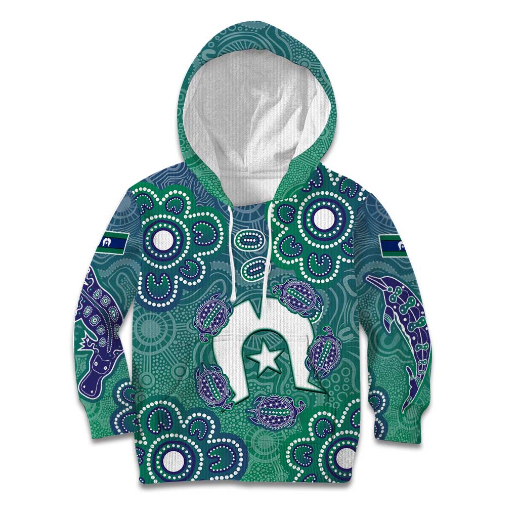 Sea Turtle Torres Strait Islands Kid Hoodie Pacific Indigenous Australian Oceanic Dot Art