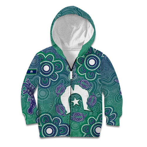 Sea Turtle Torres Strait Islands Kid Hoodie Pacific Indigenous Australian Oceanic Dot Art