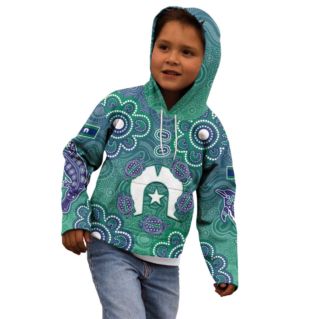 Sea Turtle Torres Strait Islands Kid Hoodie Pacific Indigenous Australian Oceanic Dot Art