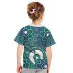 Sea Turtle Torres Strait Islands Kid T Shirt Pacific Indigenous Australian Oceanic Dot Art
