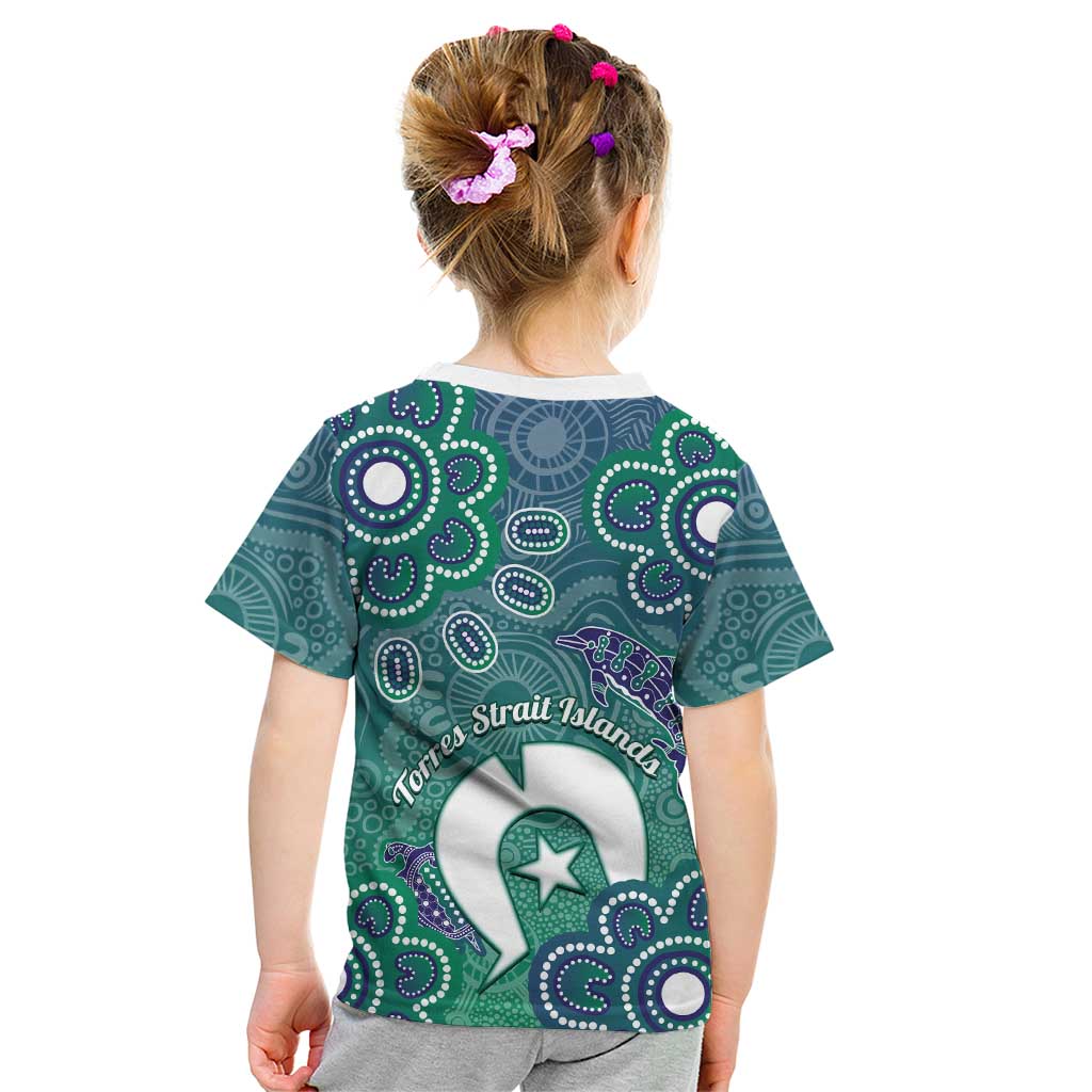 Sea Turtle Torres Strait Islands Kid T Shirt Pacific Indigenous Australian Oceanic Dot Art
