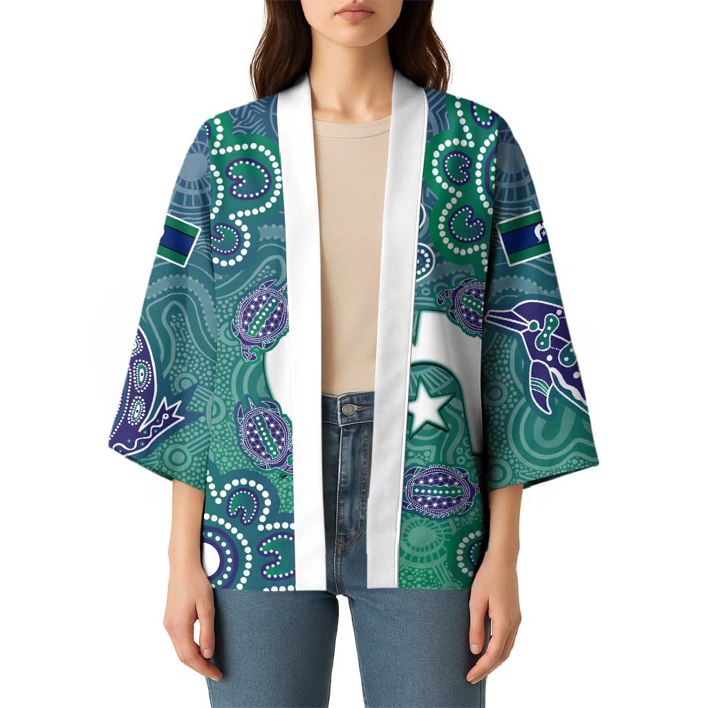 Sea Turtle Torres Strait Islands Kimono Pacific Indigenous Australian Oceanic Dot Art