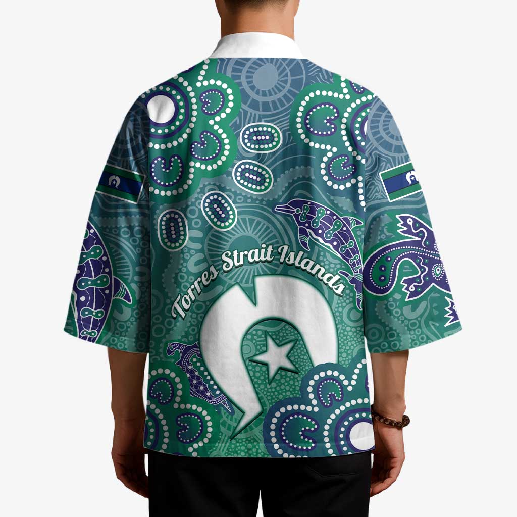 Sea Turtle Torres Strait Islands Kimono Pacific Indigenous Australian Oceanic Dot Art