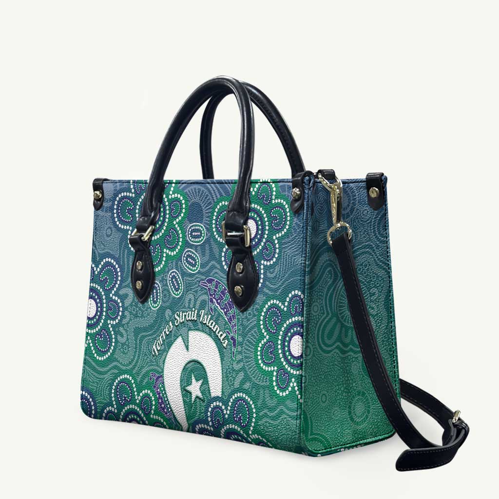 Sea Turtle Torres Strait Islands Leather Bag Pacific Indigenous Australian Oceanic Dot Art