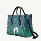 Sea Turtle Torres Strait Islands Leather Bag Pacific Indigenous Australian Oceanic Dot Art