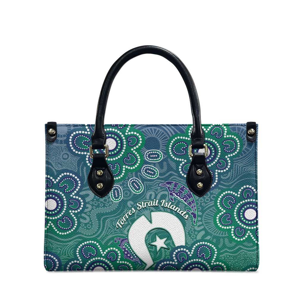 Sea Turtle Torres Strait Islands Leather Bag Pacific Indigenous Australian Oceanic Dot Art