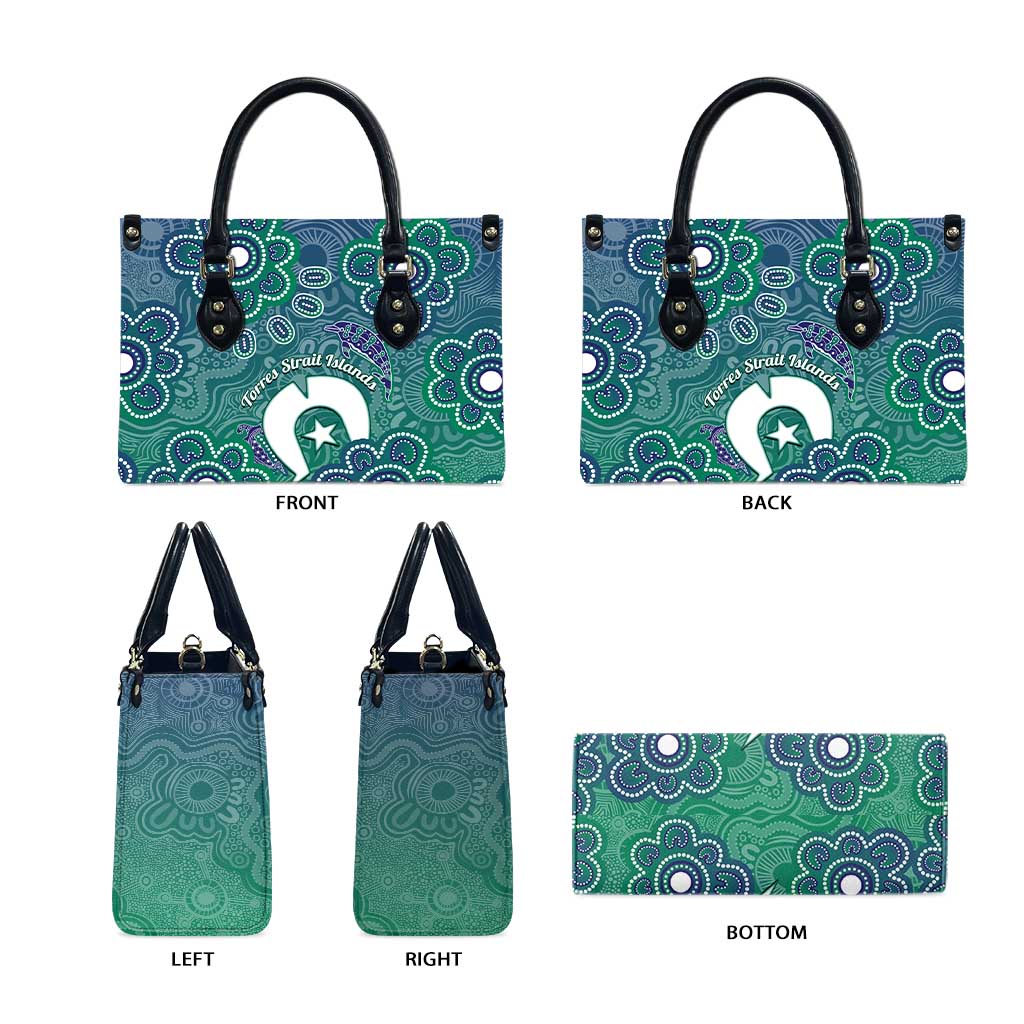 Sea Turtle Torres Strait Islands Leather Bag Pacific Indigenous Australian Oceanic Dot Art