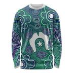 Sea Turtle Torres Strait Islands Long Sleeve Shirt Pacific Indigenous Australian Oceanic Dot Art