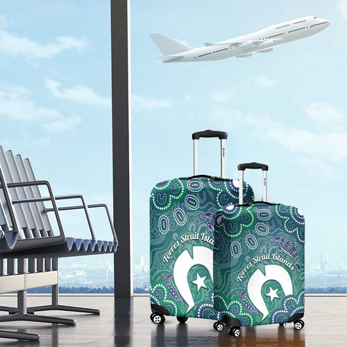 Sea Turtle Torres Strait Islands Luggage Cover Pacific Indigenous Australian Oceanic Dot Art