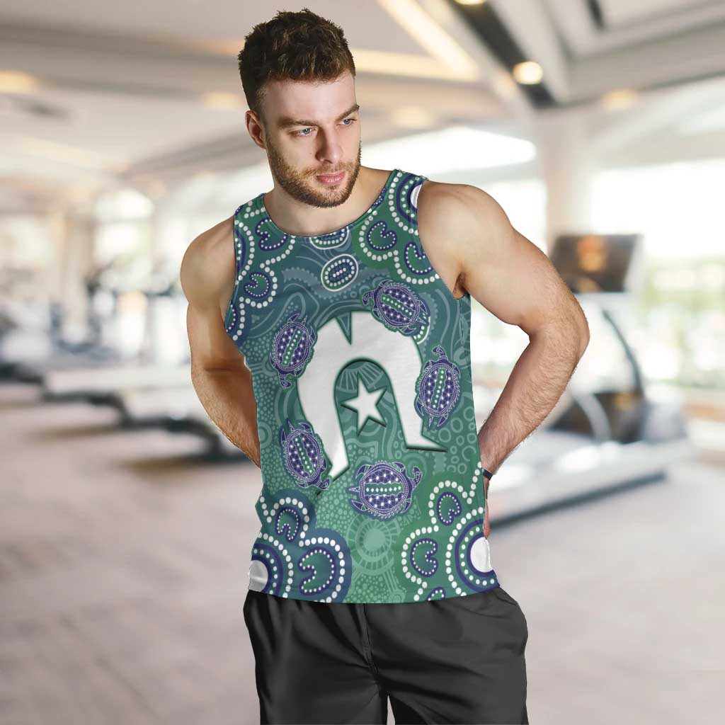 Sea Turtle Torres Strait Islands Men Tank Top Pacific Indigenous Australian Oceanic Dot Art