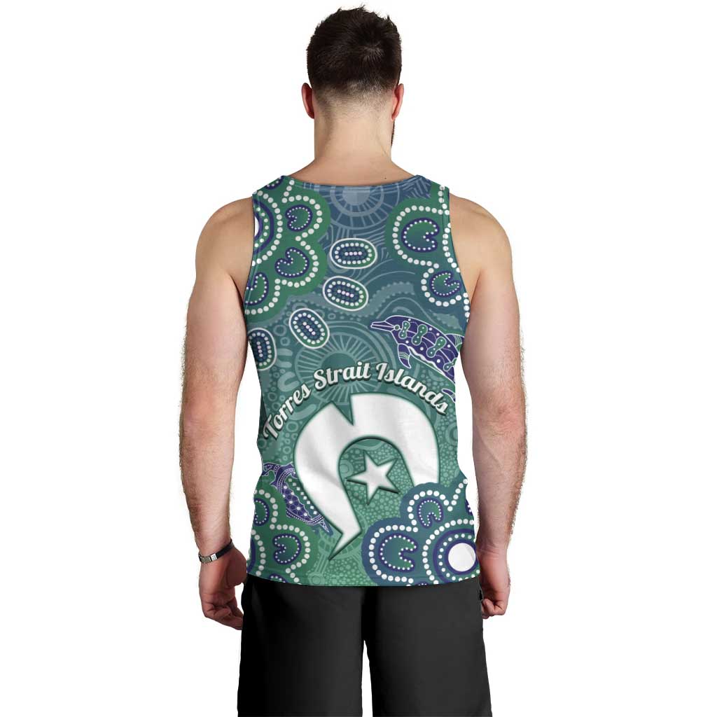 Sea Turtle Torres Strait Islands Men Tank Top Pacific Indigenous Australian Oceanic Dot Art