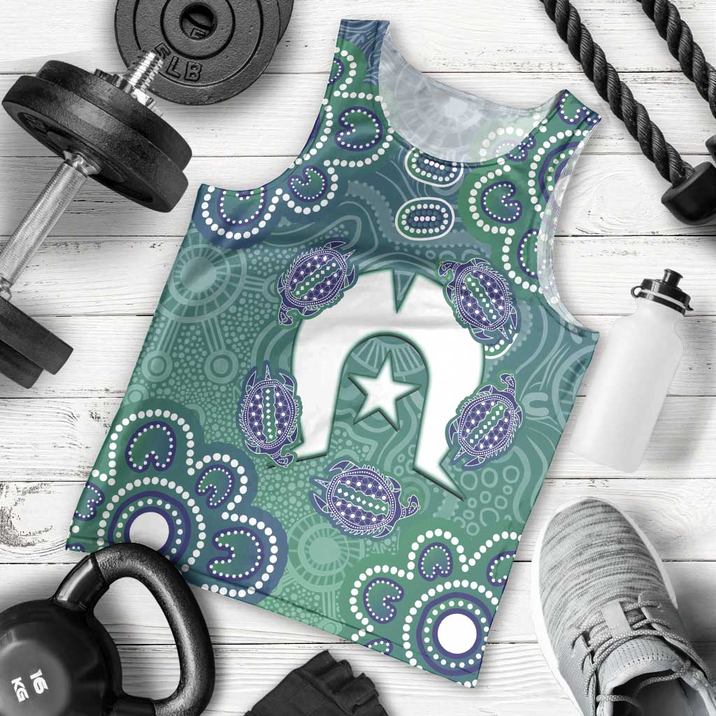 Sea Turtle Torres Strait Islands Men Tank Top Pacific Indigenous Australian Oceanic Dot Art