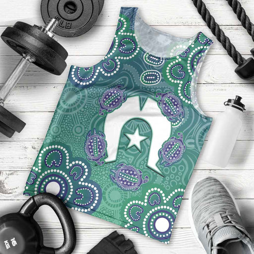 Sea Turtle Torres Strait Islands Men Tank Top Pacific Indigenous Australian Oceanic Dot Art