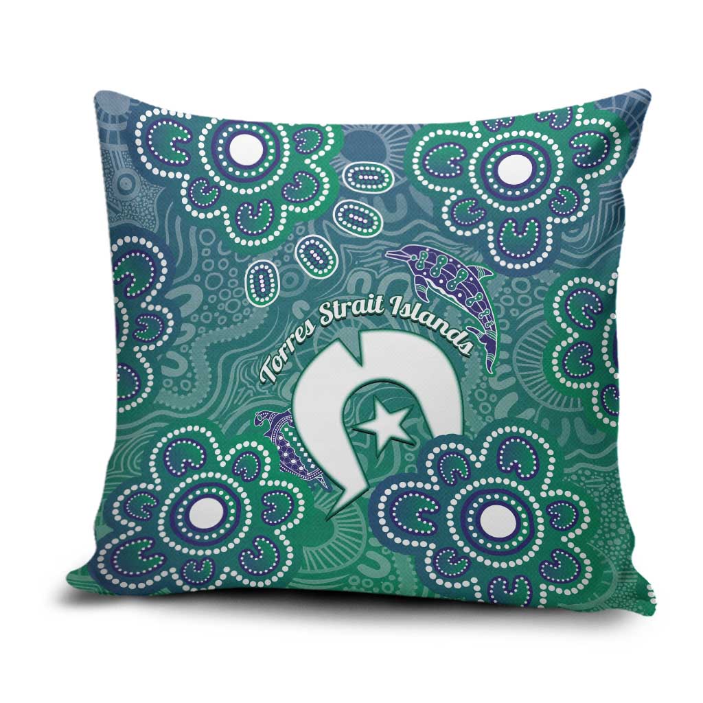 Sea Turtle Torres Strait Islands Pillow Cover Pacific Indigenous Australian Oceanic Dot Art