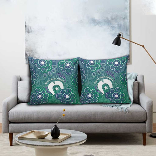 Sea Turtle Torres Strait Islands Pillow Cover Pacific Indigenous Australian Oceanic Dot Art