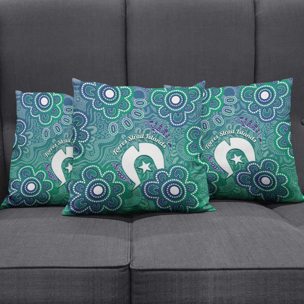 Sea Turtle Torres Strait Islands Pillow Cover Pacific Indigenous Australian Oceanic Dot Art