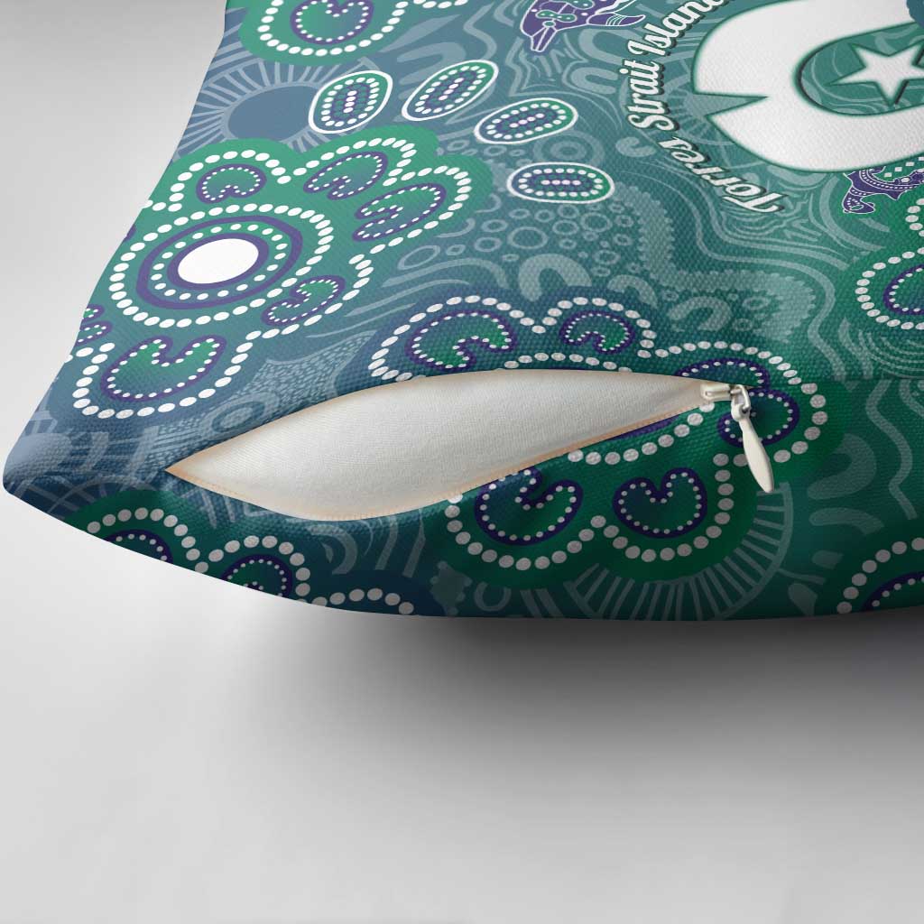 Sea Turtle Torres Strait Islands Pillow Cover Pacific Indigenous Australian Oceanic Dot Art