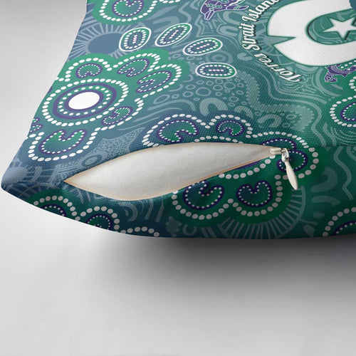 Sea Turtle Torres Strait Islands Pillow Cover Pacific Indigenous Australian Oceanic Dot Art