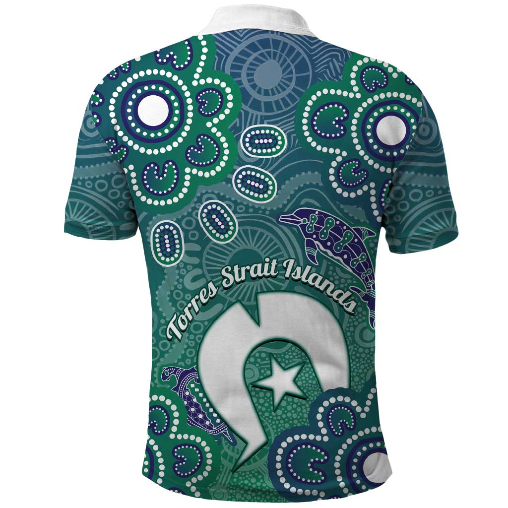 Sea Turtle Torres Strait Islands Polo Shirt Pacific Indigenous Australian Oceanic Dot Art